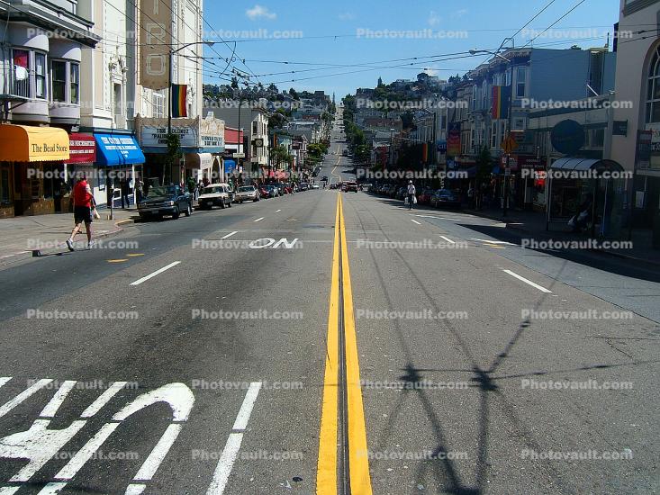 Castro Street looking south from Market Street, Divider, Vanishing Point