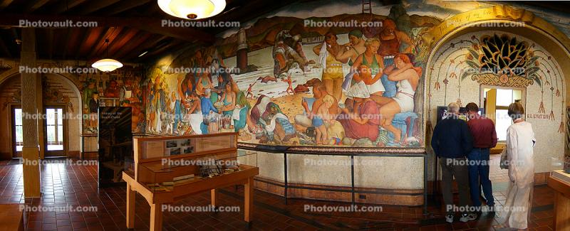 Beach Chalet murals, Beach Chalet, 1000 Great Highway, Ocean Beach, Panorama, Ocean-Beach, building, detail