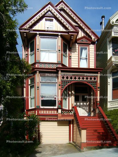 Upper Haight district, building, home, house, residential, exterior, outdoors, outside, domestic, domicile, residency, housing