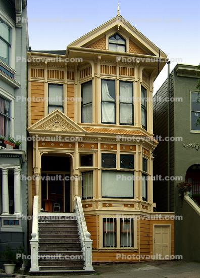 Haight Ashbury Victorians, building, home, house, residential, exterior, outdoors, outside, domestic, domicile, residency, housing, Icon, Iconic, Portfolio, Classic