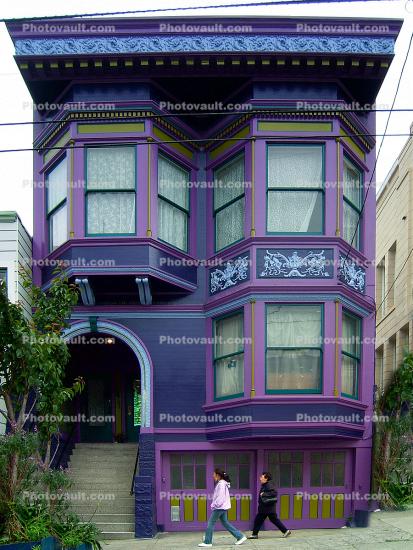 Purple home, house, building, domestic, domicile, residency, Diamond Heights