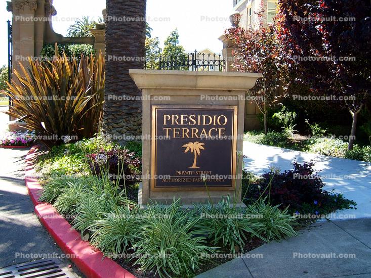 Presidio Terrace, signage, text-image, June 2005