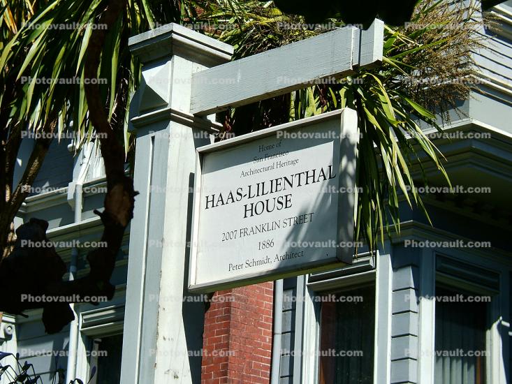 Haas-Lilienthal House, 3007 Franklin Street, building, detail, June 2005