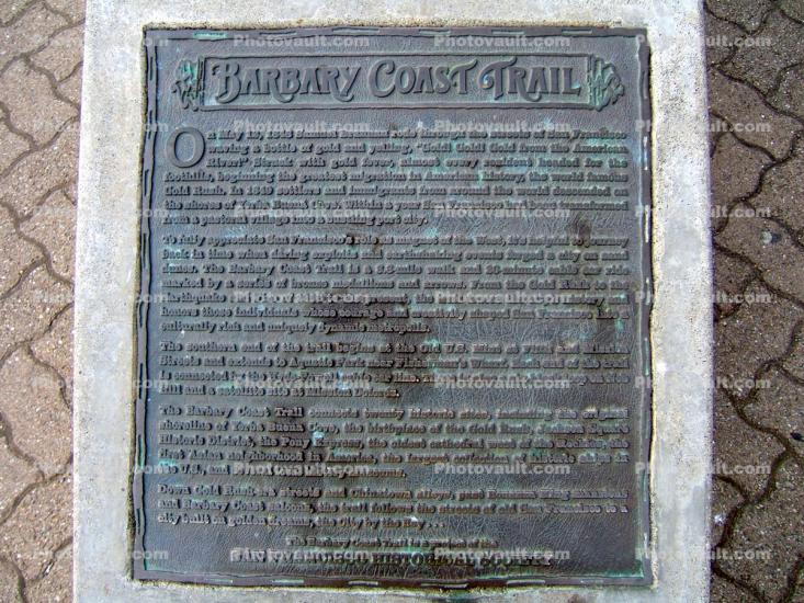 Barbary Coast Trail, marker, June 2005