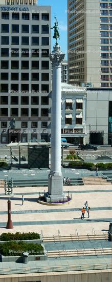 Statue, landmark, Union Square, Panorama, downtown, downtown-SF, June 2005