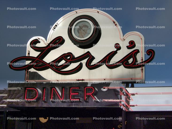 Loris Diner Signage, building, detail