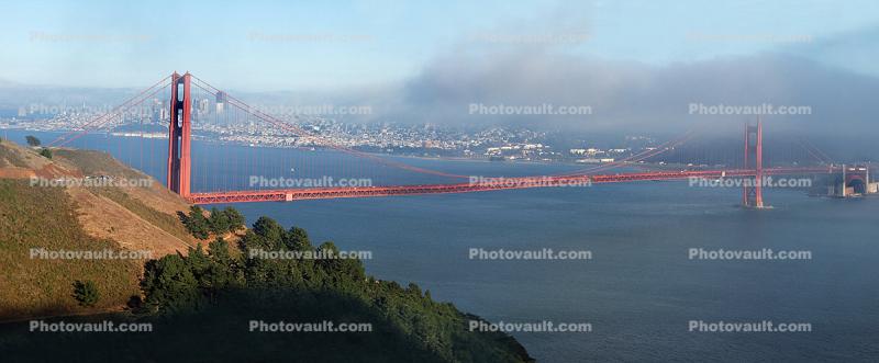 Golden Gate Bridge, Fog, Panorama