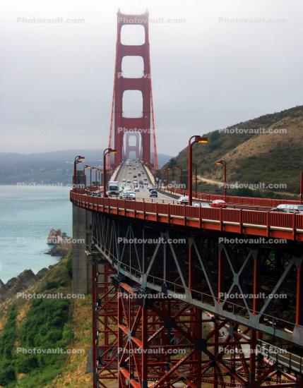 Golden Gate Bridge, Cars, Marin Headlands