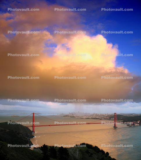 Golden Gate Bridge, Sunset, Cumulus Cloud