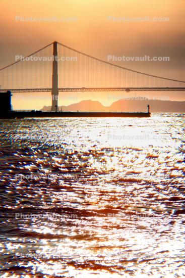 Sunset through the Golden Gate Bridge