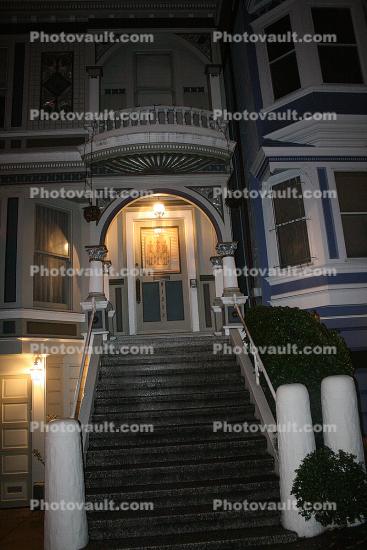 Steps, Stairs, Door, Home, House, Building, Night, Nighttime, detail