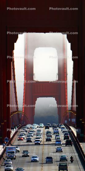 Cars, Level-C Traffic, Golden Gate Bridge, detail