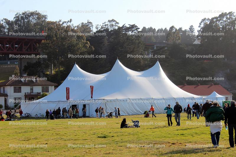 Tents, exhibits, Golden Gate Bridge 75th Anniversary, celebration