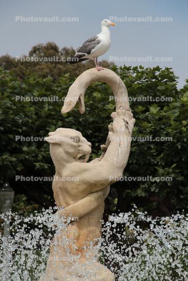 Water Fountain, aquatics, Tiger and a snake, sea gull
