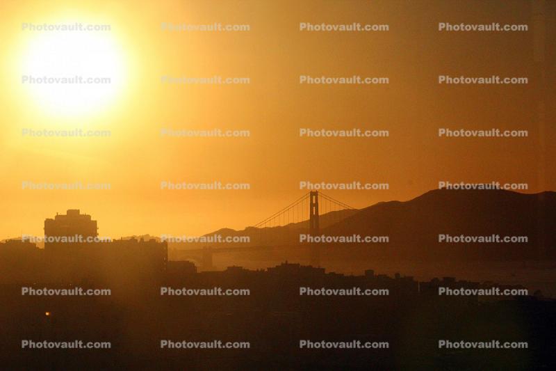 Golden Gate Bridge into the Golden Sunset