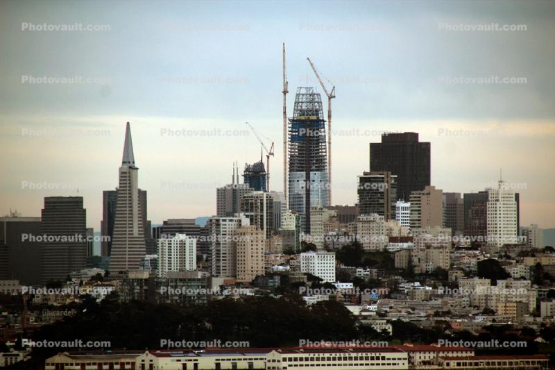 Skyscrapers, buildings, 542 HC-L 18/36 Litronic luffing boom cranes, Cityscape, Highrise, skyline, Manhattanization of San Francisco