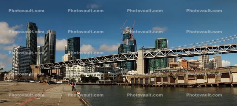 Cityscape, Highrise, skyscrapers, skyline, Manhattanization of San Francisco, docks, pier, water