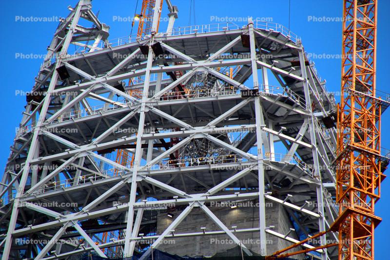 Salesforce Tower under Construction, Highrise, skyscraper, Steel Frame lattice