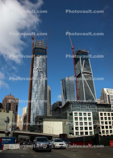 Salesforce Tower and 181 Fremont under Construction, Highrise, skyscraper