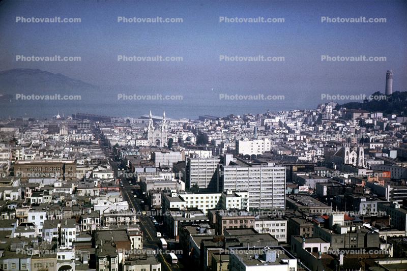looking north from the Fairmont Hotel, April 4, 1970, North-Beach, 1970s