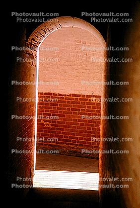 Bricks, Entryway, Arch, Fort Point, building, detail
