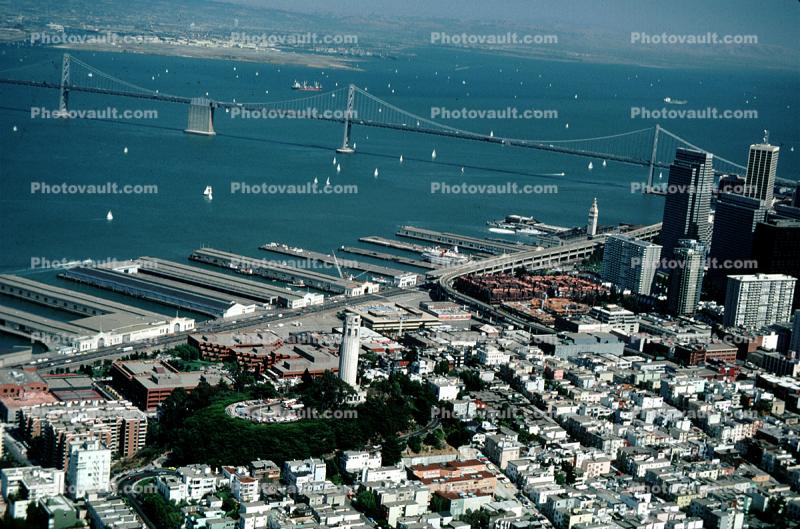 San Francisco Oakland Bay Bridge, Coit Tower, Dock