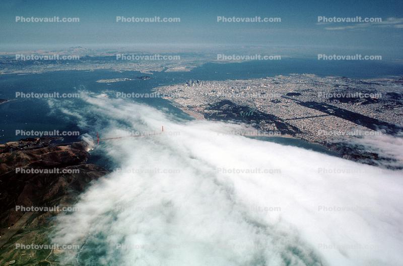 Fingers of Fog Through the Golden Gate Bridge, Bay Area