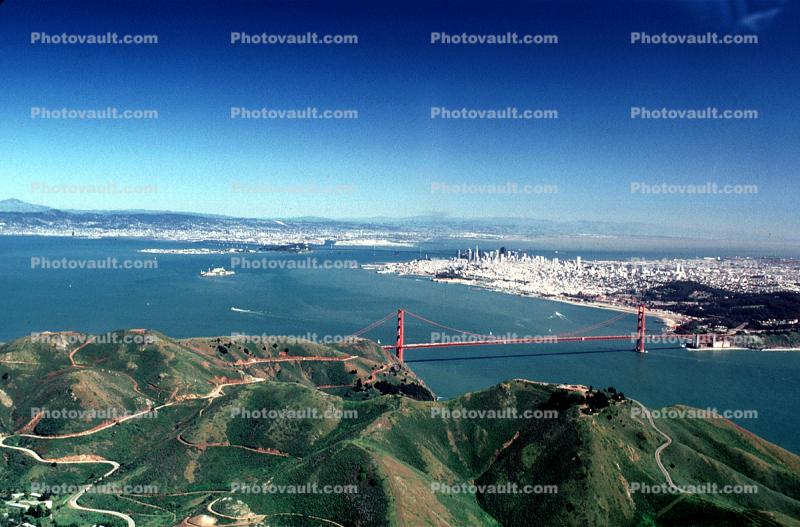 Golden Gate Bridge, Marin Headlands, hills