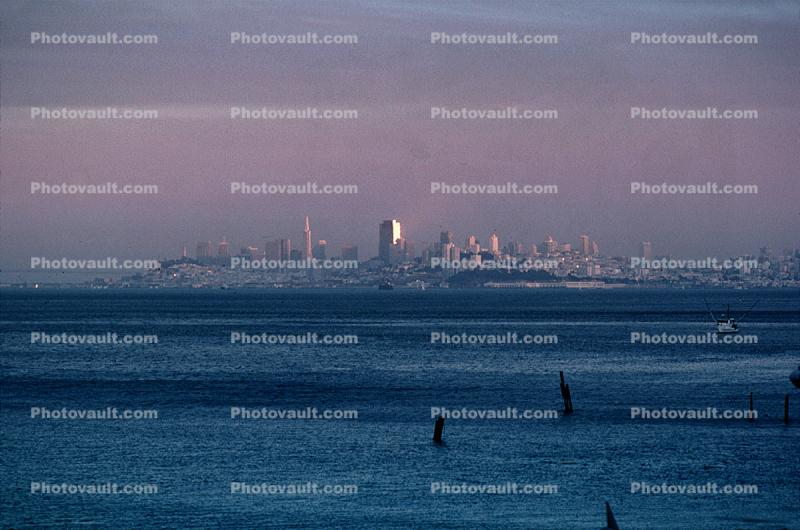 Bank of America Building from Sausalito, Sunset, Sunclipse