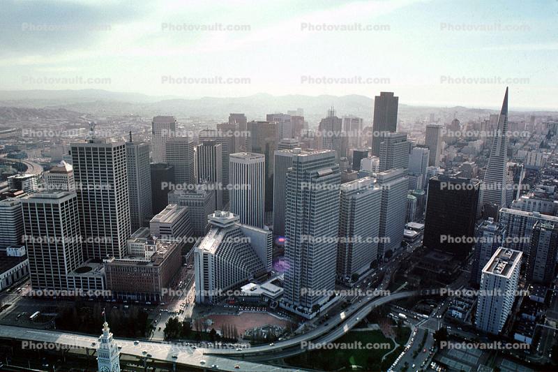 Hyatt Regency, cityscape, skyline, buildings, highrise, Skyscraper, Downtown, Embarcadero Freeway