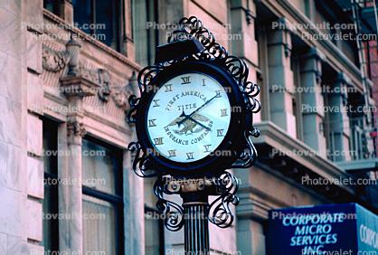 building, detail, outdoor clock, outside, exterior, roman numerals