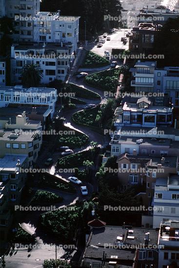 Hairpin Turns, Switchback, S-curve, curviest, homes, houses, buildings, rooftops