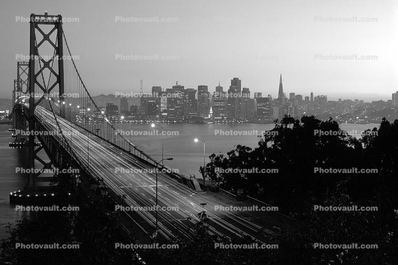 San Francisco Oakland Bay Bridge, Twilight, Dusk, Dawn