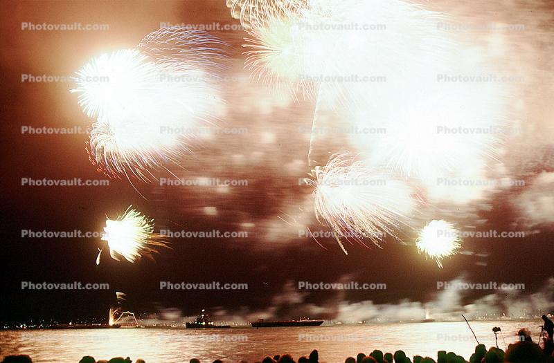 Fireworks, 50th anniversary celebration, Golden Gate Bridge, May 24th, 1987, 1980s