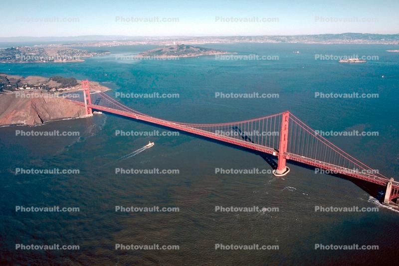 Golden Gate Bridge, Marin County Headlands, Angel Island, December 7 1988, 1980s
