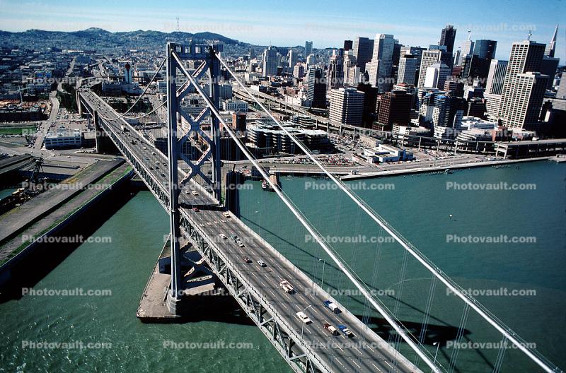 San Francisco Oakland Bay Bridge, The Embarcadero, SOMA, March 3 1989, 1980s