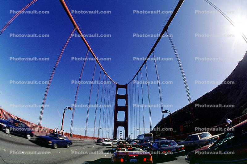 Cars on the Golden Gate Bridge