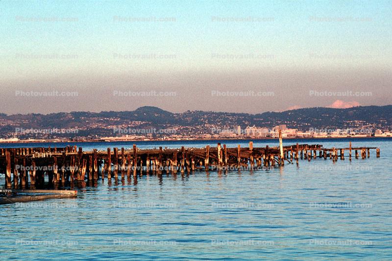 Dilapitated Pier, Oakland Skyline, Eastbay Hills