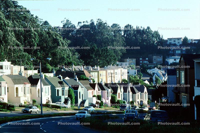 Portola Drive, Homes, Houses, Road, Cars, Trees