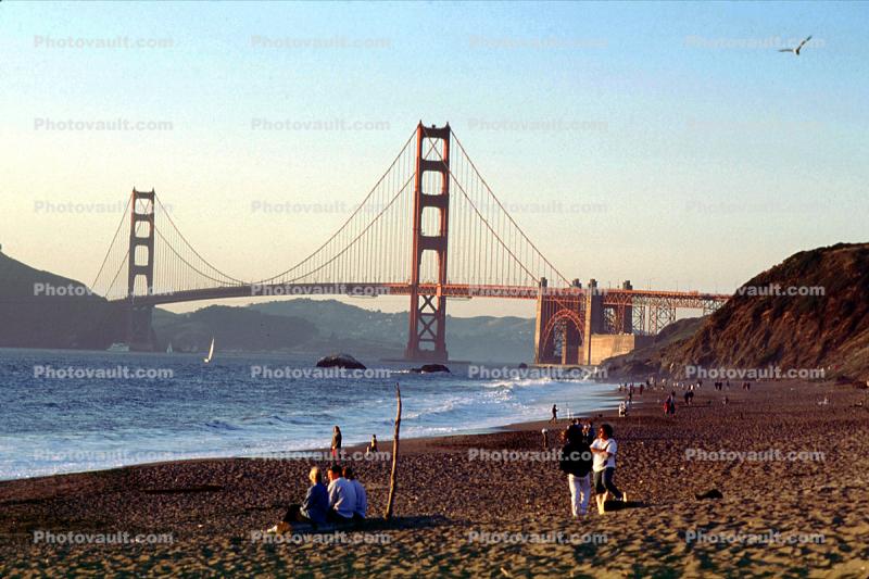 Golden Gate Bridge, Baker Beach, Waves, Pacific Ocean