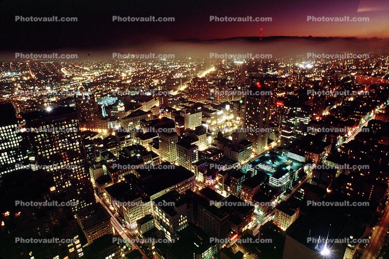 City lights, Cityscape, Skyline, Downtown, Downtown-SF, nighttime, buildings, Twilight, Dusk, Dawn