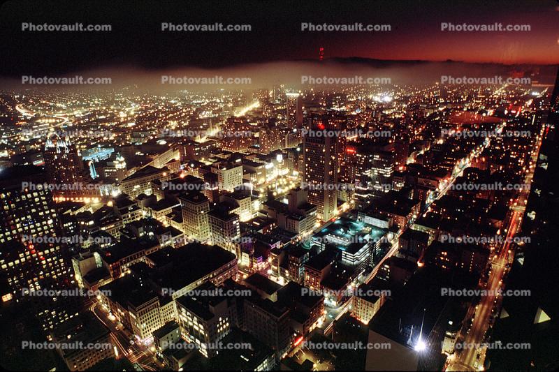 City lights, Cityscape, Skyline, Downtown, Downtown-SF, nighttime, buildings, Twilight, Dusk, Dawn