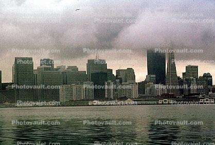 Skyline, Buildings, Fog, Waterfront