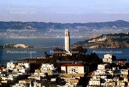 Coit Tower, eastbay hills, 1966, 1960s