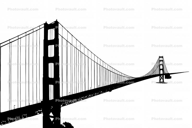Golden Gave Bridge silhouette, shape, logo