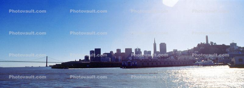 San Francisco Oakland Bay Bridge, Transamerica Pyramid, Panorama, Downtown-SF, downtown