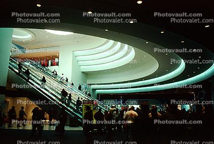 Escalator, Steps, Stairs, Skylight, Moscone Center, building, detail