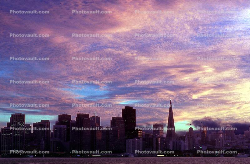 Skyline, Sunset, Clouds, Cityscape