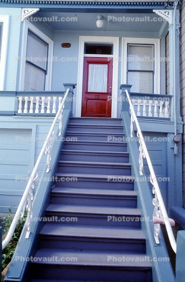 Purple Steps, Door, Porch