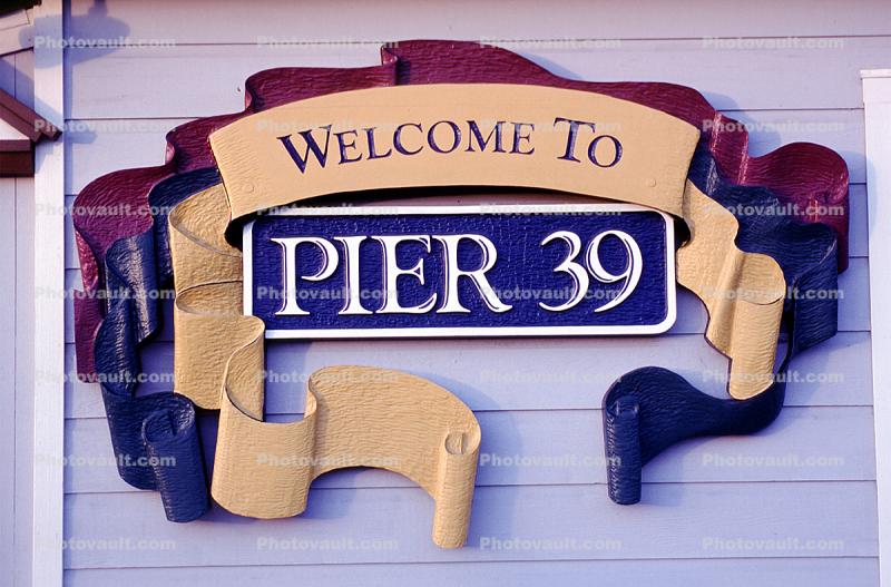Pier-39 signage, building, detail